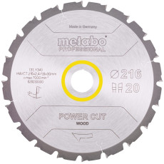 Диск пильный по дереву Metabo Power Cut Wood - Professional 216х30х20 628230000
