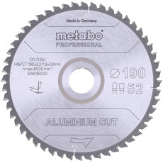 Диск пильний по алюмінію Metabo Aluminium Cut - Professional 190х30х52 628296000