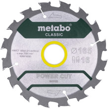 Диск пильний по дереву Metabo Power Cut Wood - Classic 165х30х16 628416000