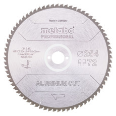Диск пильний по алюмінію Metabo Aluminium Cut - Professional 254х30х72 628447000