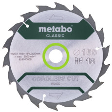 Диск пильний по дереву Metabo Cordless Cut Wood - Classic 165х20х18 628650000 B