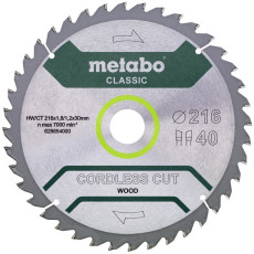 Диск пильний по дереву Metabo Cordless Cut Wood - Classic 216х30х40 628654000 B