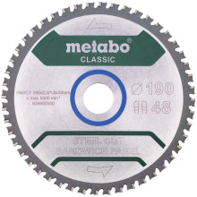 Диск пильний по металевим сендвіч-панелям Metabo Steel Cut/Sandwich Panel - Classic 190х30х48 628682000