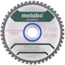 Диск пильний по металевим сендвіч-панелям Metabo Steel Cut/Sandwich Panel - Classic 190х30х48 628684000 B