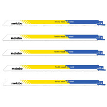 Полотна універсальні для шабельної пили 5 шт Metabo Flexible Wood + Metal 300х0.9 мм 10-14 TPI S 1222 VF 631407000