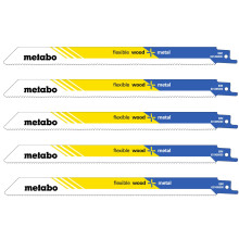 Полотна универсальные для сабельной пилы 5 шт Metabo Flexible Wood + Metal 225х0.9 мм 10-14 TPI S 1122 VF 631495000