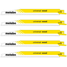 Полотна по дереву для шабельної пили 5 шт Metabo Universal Wood 200х1.25 мм Progressiv S 2345 X 631913000
