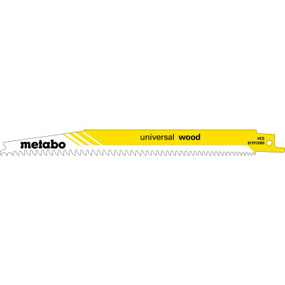 Полотна по дереву для шабельної пили 5 шт Metabo Universal Wood 200х1.25 мм Progressiv S 2345 X 631913000