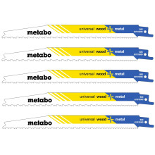 Полотна універсальні для шабельної пили 5 шт Metabo Universal Wood + Metal 200х1.25 мм Progressiv S 3456 XF 631915000
