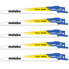 Полотна по дереву для шабельної пили 5 шт Metabo Heavy Wood + Metal 150х1.25 мм 5-8 TPI S 611 VF 631984000
