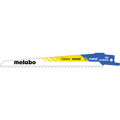 Полотна по дереву для шабельної пили 5 шт Metabo Heavy Wood + Metal 150х1.25 мм 5-8 TPI S 611 VF 631984000