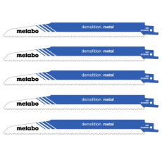 Полотна по металу для шабельної пили 5 шт Metabo Demolition Metal 225х1.6 мм 8-10 TPI S 1120 CF 631993000