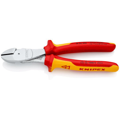 Кусачки бокові особливої потужності діелектричні хромовані KNIPEX 200 мм 74 06 200