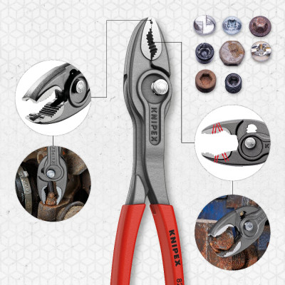 Кліщі універсальні KNIPEX TwinGrip 200 мм 4-22 мм 82 01 200