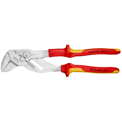 Клещи переставные-гаечный ключ диэлектрические KNIPEX 250 мм 0-52 мм 86 06 250