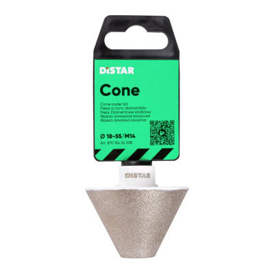 Фреза алмазна конусна по керамограніту DISTAR Cone 18-55/M14 87015424038