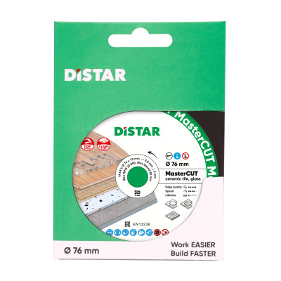 Круг алмазний по склу DISTAR 1A1R V 76 MasterCUT 76х10х0.8 мм 87015424052