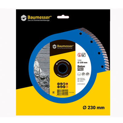 Круг алмазний по бетону Baumesser Turbo 230 Beton PRO 230х22.23х2.6 мм 90215008017