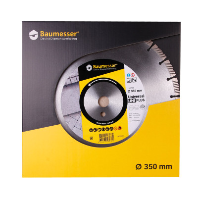 Круг алмазный по бетону Baumesser 1A1RSS 350 Uni PLUS 350х25.4х3.5 мм 910420129024