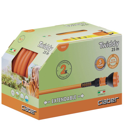 Шланг поливальний з конекторами і розпилювачем Claber Twiddy 9.8-14.7 мм 25 м 93370000