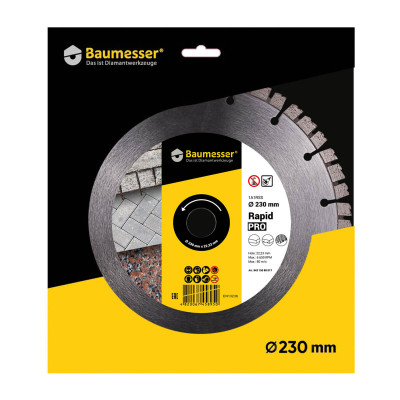 Круг алмазний по граніту Baumesser 1A1RSS 230 Rapid Pro 230х22.23х2.4 мм 94315080017
