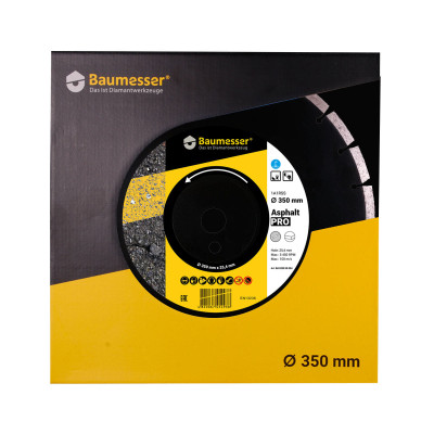 Круг алмазний по асфальту Baumesser 1A1RSS 350 Asphalt Pro 350х25.4х3.5 мм 94320005024