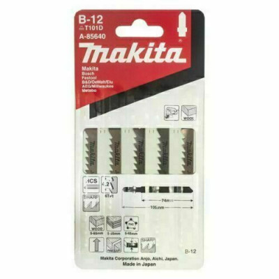 Полотна по дереву для лобзика 5 шт Makita HCS 105х74х4.2 мм T 101 D B-12 A-85640