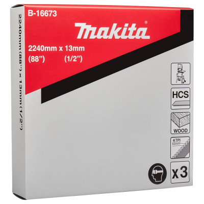 Полотно по дереву для стрічкової пили Makita LB1200F 2240x13 мм 4 TPI B-16673