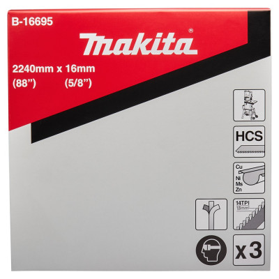 Полотно по металу для стрічкової пили Makita LB1200F 2240x16 мм 14 TPI B-16695