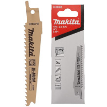 Полотна по дереву з цвяхами для шабельної пили 5 шт Makita Bi-Metal 100х0.9 мм 6 TPI B-20432