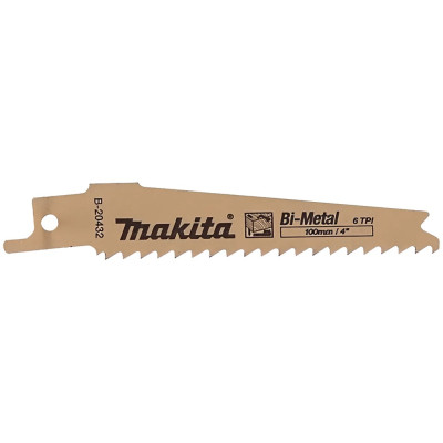 Полотна по дереву з цвяхами для шабельної пили 5 шт Makita Bi-Metal 100х0.9 мм 6 TPI B-20432