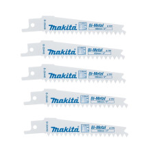 Полотна по гіпсокартону для шабельної пили 5 шт Makita Bi-Metal 100х0.9 мм 6 TPI B-20448