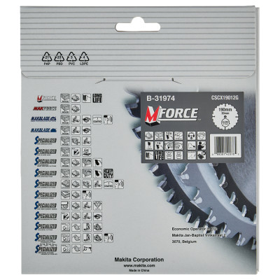 Диск пильний по дереву Makita MForce 190х30х12 B-31974