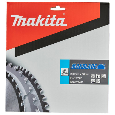 Диск пильный по дереву Makita MAKBlade 260x30х40 B-32770