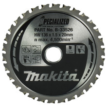 Диск пильний по металу Makita SPECIALIZED 136х20х30 B-33526