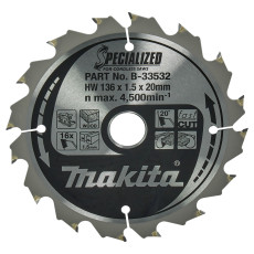 Диск пильний по дереву Makita SPECIALIZED 136х20х16 B-33532