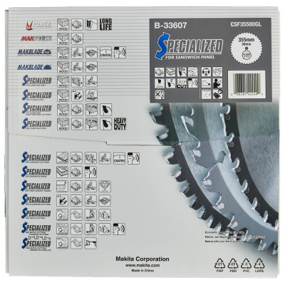 Диск пильный по сэндвич-панелям Makita SPECIALIZED 355х30х80 B-33607
