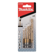 Свердла по металу 5 шт Makita HSS-TiN 3-8 мм B-57308