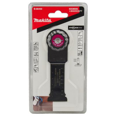 Погружное полотно-насадка для реноватора по металлу Makita HM-TCT 32х70 мм Starlock MAX B-66450