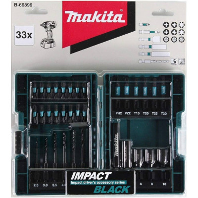 Набір біт та свердел Makita 33 предмети B-66896