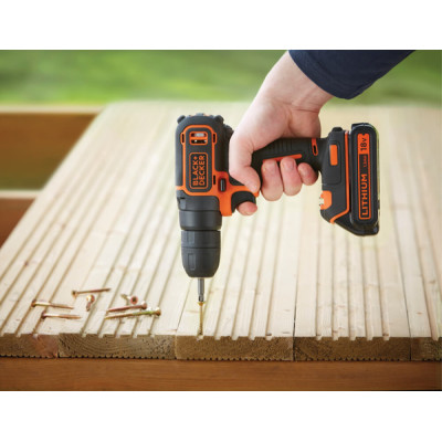 Дриль-шуруповерт акумуляторний BLACK+DECKER BDCD18