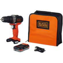 Дрель-шуруповёрт ударная аккумуляторная BLACK+DECKER BDCHD12S1