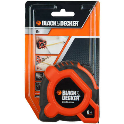 Рулетка вимірювальна GRIP TAPE 8 метрів BLACK+DECKER BDHT0-30099