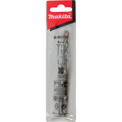 Бур по бетону Makita Standard 6х50х110 мм SDS-Plus D-00050