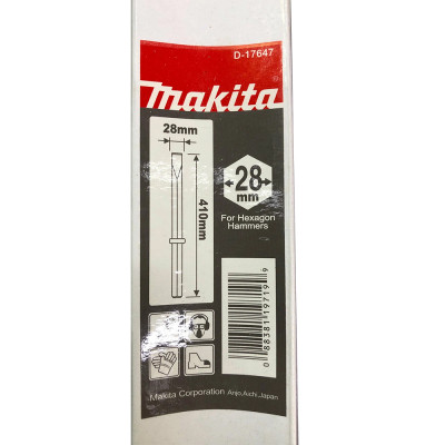 Плоске зубило Makita 410х30 мм HEX 28 D-17647