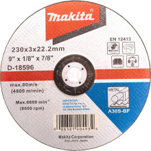 Круг шлифовальный по металлу Makita 230х22.23х3 мм D-18596