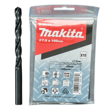 Свердла по металу 10 шт Makita HSS-R 7.5х69х109 мм D-38691