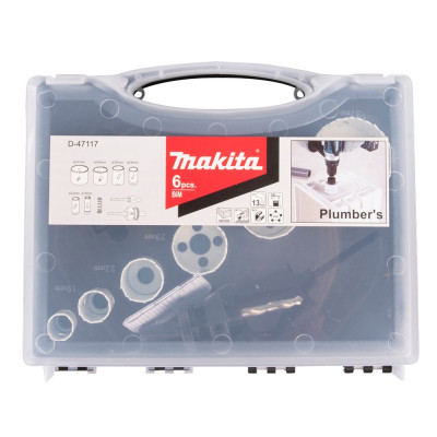 Набор биметаллических коронок 6 шт Makita 19-57 мм D-47117