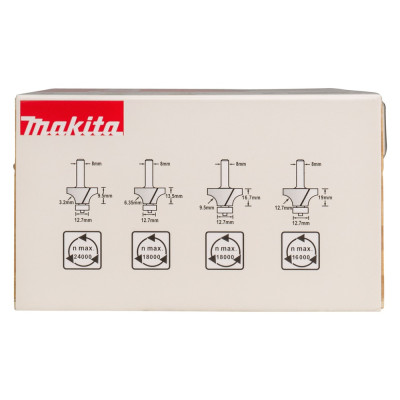 Набір фрез по дереву 4 шт Makita 8 мм D-53534