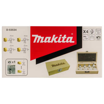 Набір фрез по дереву 4 шт Makita 8 мм D-53534